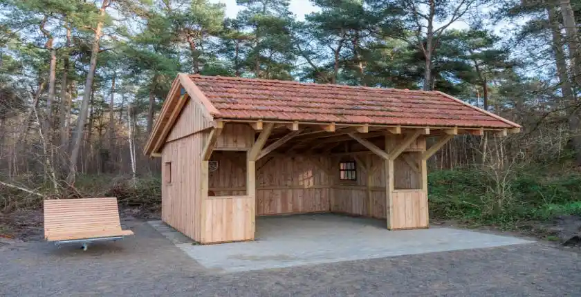 wooden canopy shelter